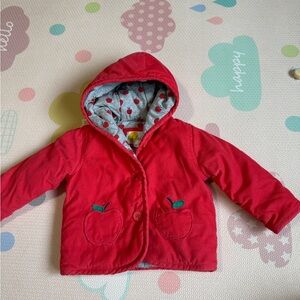 Baby Boden Red Hooded Puffer Jacket